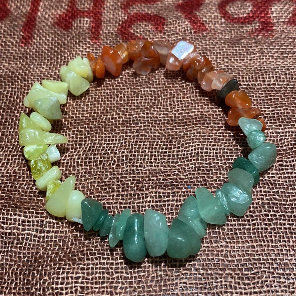 Rasta Colors Chips Stretch Bracelet